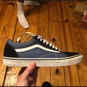 Black and Blue Old Skool Vans, Size 12 Men.